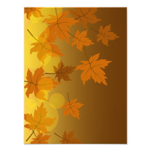 Impression Photo Motif d'automne avec feuilles d'érable en chute et