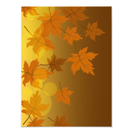 Impression Photo Motif d'automne avec feuilles d'érable en chute et (Devant)