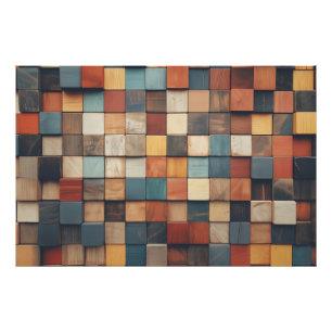 Impression Photo Motif de blocs en bois colorés rustiques