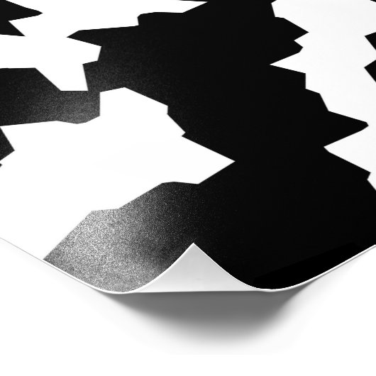 Impression Photo Motif de camouflage Abstrait noir et blanc (Coin)