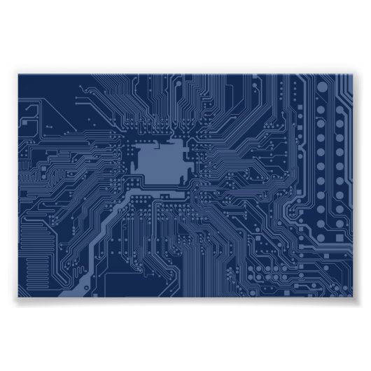 Impression Photo Motif de circuit Geek bleu (Devant)