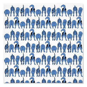 Impression Photo Motif de fesses de chien bleu