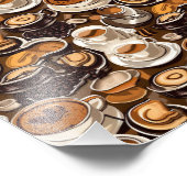 Impression Photo Motif de peinture à l'huile de café Cappuccino (Coin)