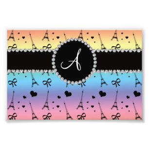 Impression Photo Motif de Tour Eiffel d'arc-en-ciel de monogramme