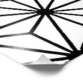 Impression Photo Motif de triangles de style Art Déco blanc et noir (Coin)