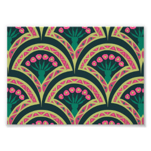 Impression Photo Motif de ventilateur floral rose et vert