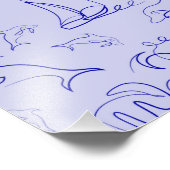 Impression Photo Motif d'une ligne d'animal marin et voilier (Coin)