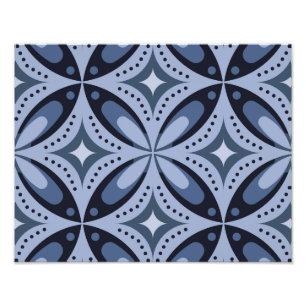 Impression Photo Motif géométrique bleu de style rétro