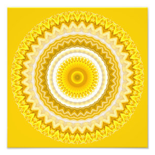 Impression Photo Motif jaune de mandala de jonquille