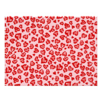 Motif léopard à cœurs en rouge sur fardé
