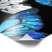 Impression Photo Motif sans couleur foncée avec papillons bleus Mor (Coin)