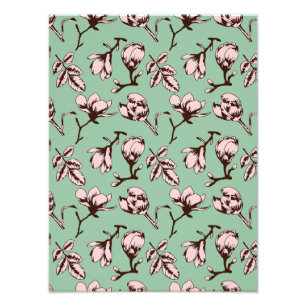 Impression Photo Motif sans couture avec bourgeons floraux des arbr