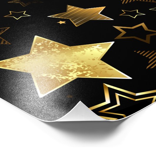 Impression Photo Motif sans couture avec étoiles d'or (Coin)