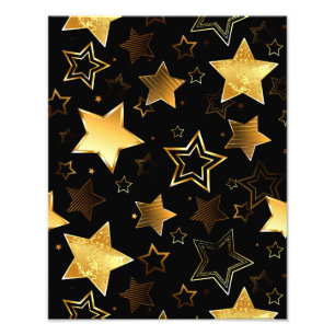 Impression Photo Motif sans couture avec étoiles d'or