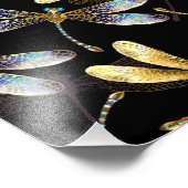 Impression Photo Motif sans couture avec libellules d'or (Coin)