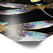 Impression Photo Motif sans couture avec libellules d'or (Coin)