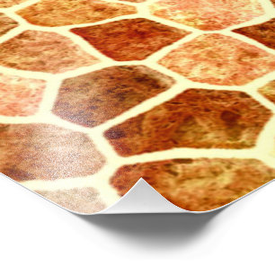 Impression Photo Motif terrazzo en patchwork pavé marron et crème