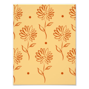 Impression Photo Motif Tournesol Brun Orange
