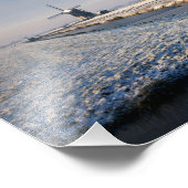 Impression Photo Moulin à vent dans la neige dans un paysage hivern (Coin)