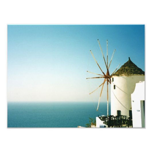 Impression Photo Moulin à vent de Santorin, Grèce (Devant)