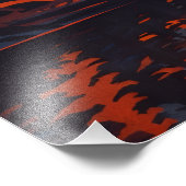 Impression Photo Mountain Sunset Reflection Fiery Orange Sky (Coin)