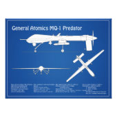 Impression Photo MQ-1 Predator UAV- Plan d'avion ABD (Devant)