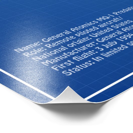 Impression Photo MQ-1 Predator UAV- Plan d'avion ABD (Coin)