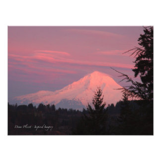 Impression Photo Mt.. Hood Janvier coucher du soleil
