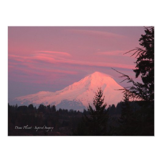 Impression Photo Mt.. Hood Janvier coucher du soleil (Devant)