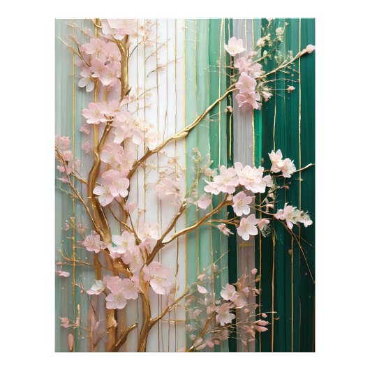 Impression Photo Mur de Cerisiers en Fleurs (Devant)