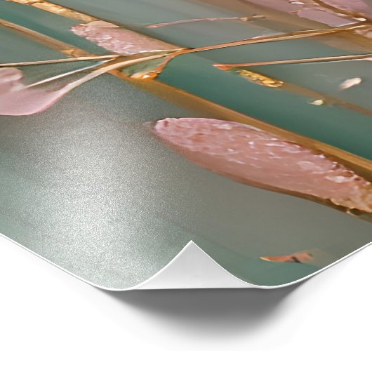 Impression Photo Mur de fleurs de cerisiers (Coin)