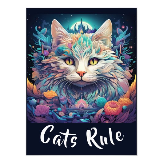 Impression Photo Mysical Native American Pop Art Cat Ajouter Votre (Devant)