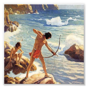 Impression Photo N C Wyeth Peinture occidentale "First Maine Fisher