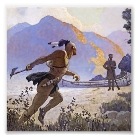 Impression Photo N C Wyeth Peinture occidentale "The Tomahawk" (Devant)