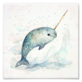 Impression Photo narval, arrière - plan enneigé (Devant)