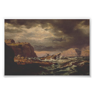 Impression Photo Naufrage sur la côte norvégienne par Johan Dahl