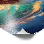 Impression Photo Navire À Voile Sur Une Mer Tempérée (Coin)