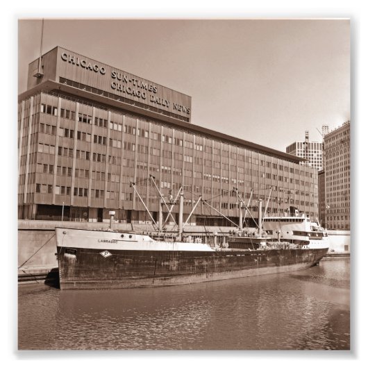 Impression Photo Navire Chicago Sun Times Bldg Great Lakes 1967 (Devant)