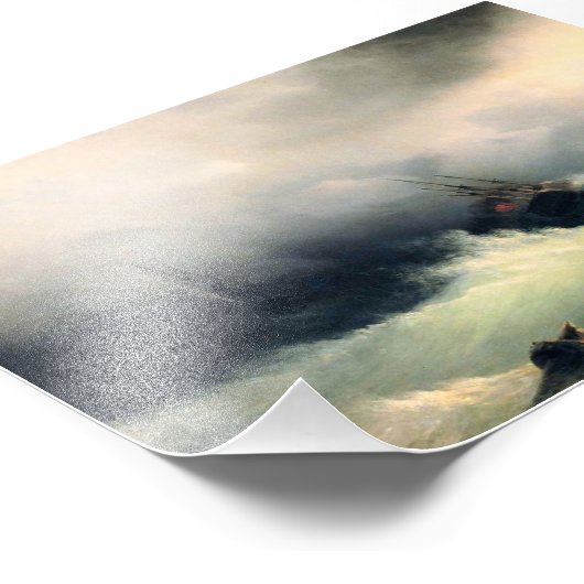 Impression Photo Navires dans une tempête, Ivan Constantinovich Aiv (Coin)