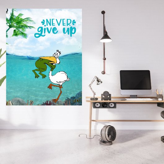 Impression Photo Ne jamais renoncer à la grenouille Choquant l'oise