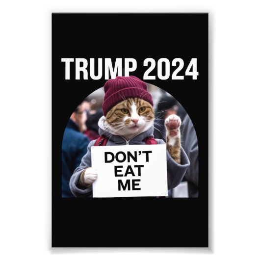 Impression Photo Ne me mangez pas de chats pour Trump 2024 (Devant)