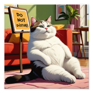 Impression Photo Ne pas déranger le gros chat amusant