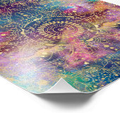 Impression Photo Nebula couleur or Mandala Aquarelle colorée (Coin)