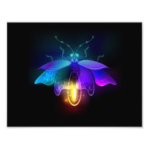 Impression Photo Neon Firefly sur noir