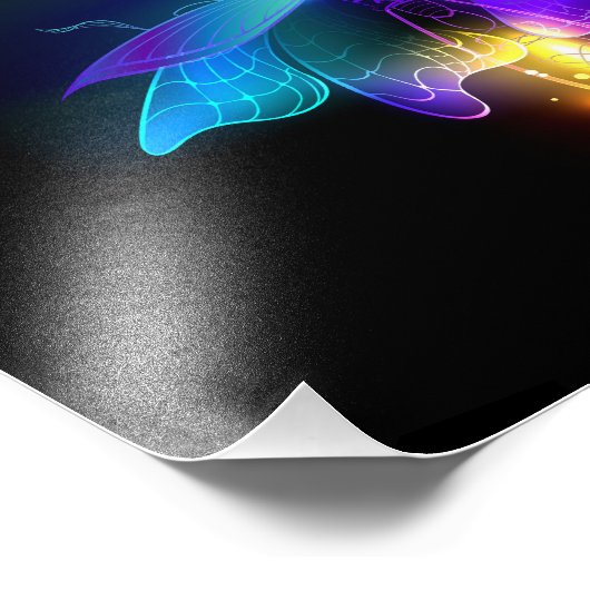 Impression Photo Neon Firefly sur noir (Coin)