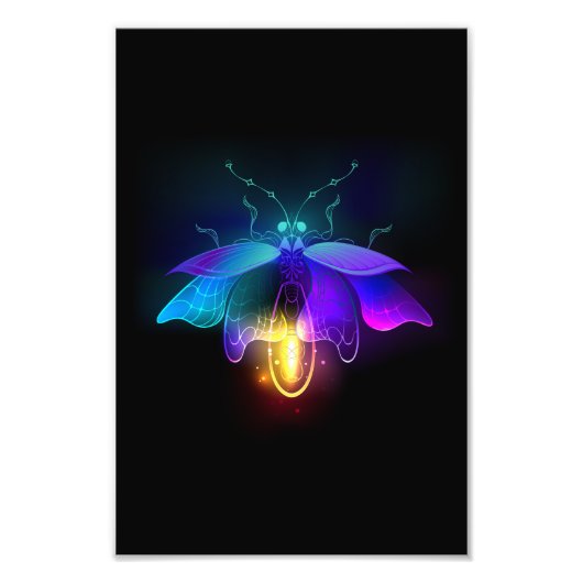 Impression Photo Neon Firefly sur noir (Devant)
