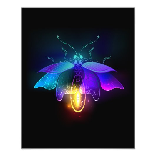 Impression Photo Neon Firefly sur noir (Devant)