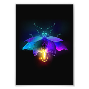 Impression Photo Neon Firefly sur noir