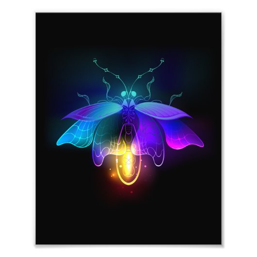 Impression Photo Neon Firefly sur noir (Devant)