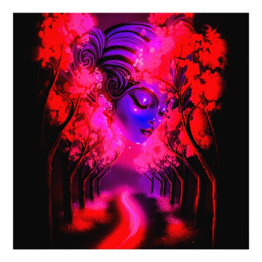 Impression Photo Neon Goddess in Enchanted Forest (Devant)